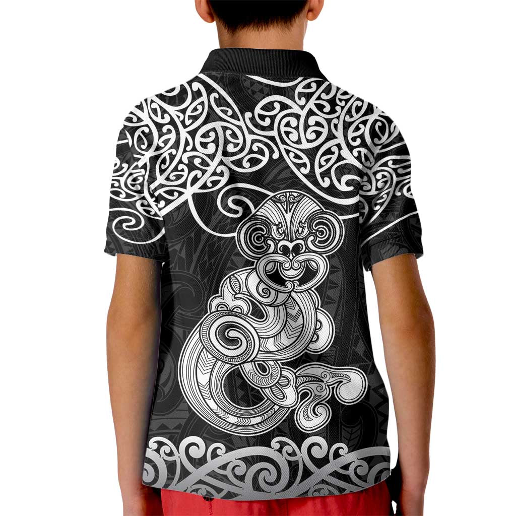 Te Reo Maori Tiki Inspired Art Kid Polo Shirt