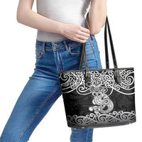 Te Reo Maori Tiki Inspired Art Leather Tote Bag LT9 - Polynesian Pride
