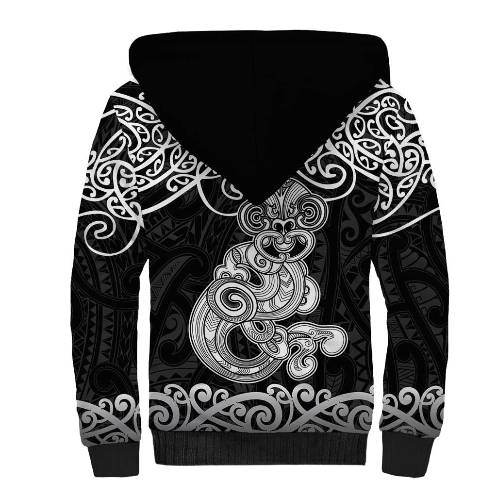 Te Reo Maori Tiki Inspired Art Sherpa Hoodie