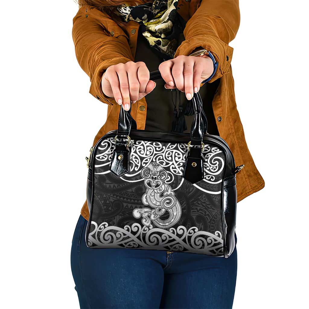 Te Reo Maori Tiki Inspired Art Shoulder Handbag LT9 One Size Black - Polynesian Pride