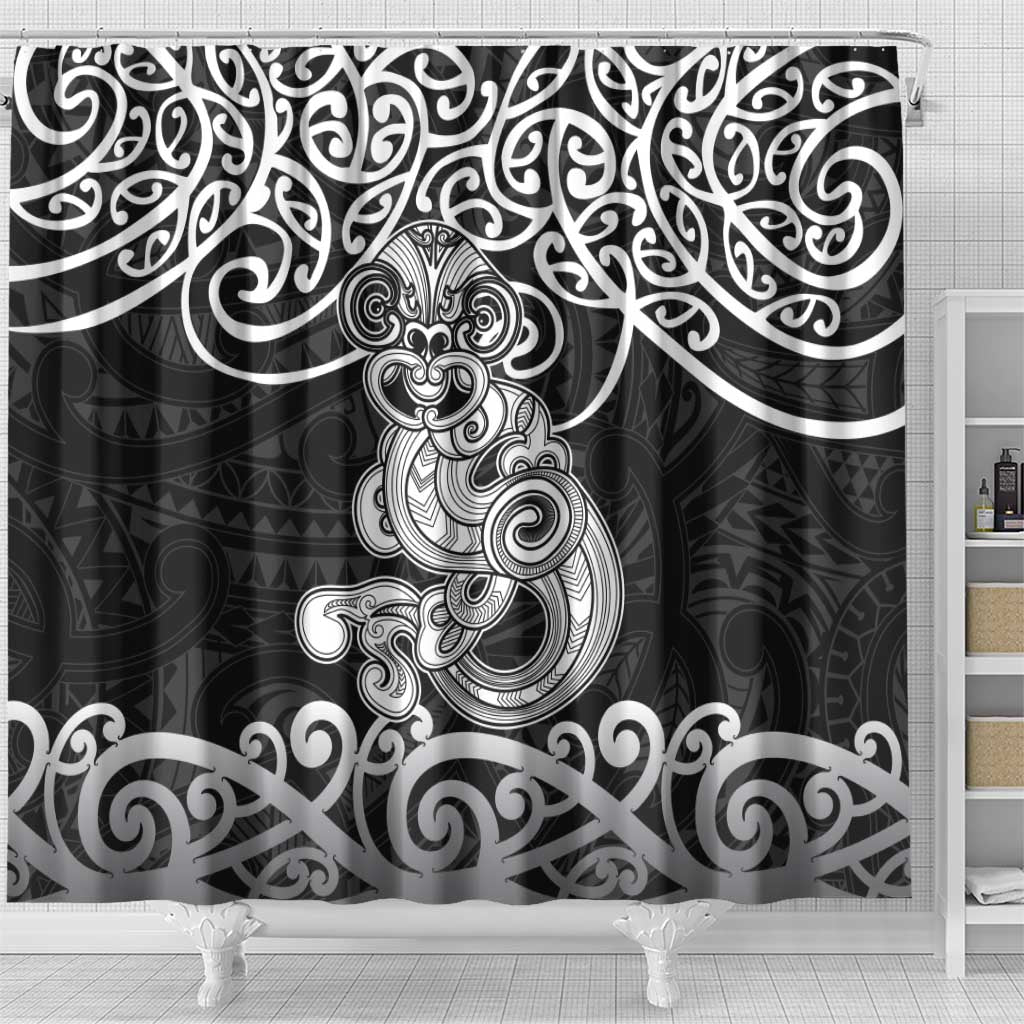 Te Reo Maori Tiki Inspired Art Shower Curtain
