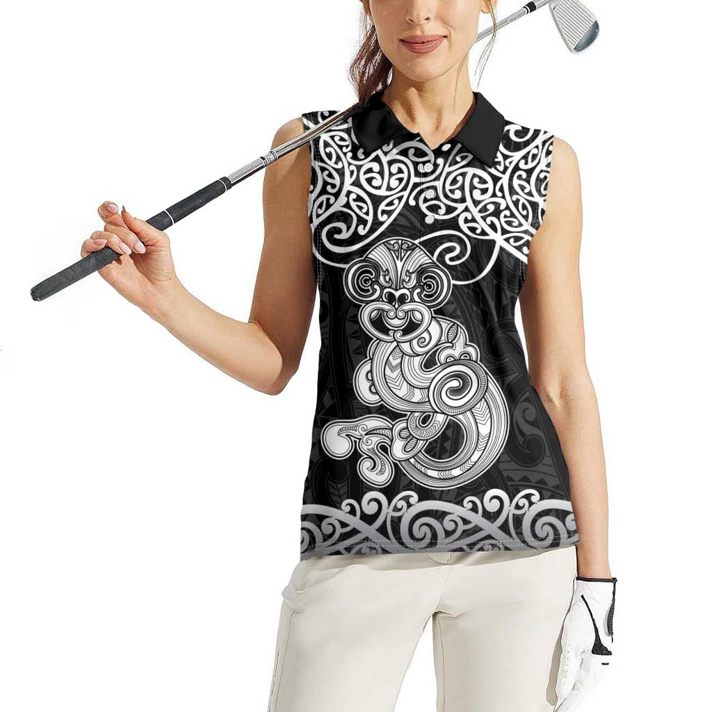 Te Reo Maori Tiki Inspired Art Women Sleeveless Polo Shirt