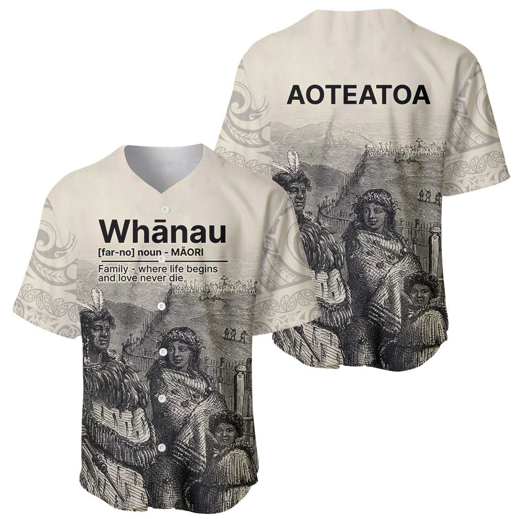 Whanau Maori Language Baseball Jersey Te Reo Maori Inspired Art LT9 - Polynesian Pride