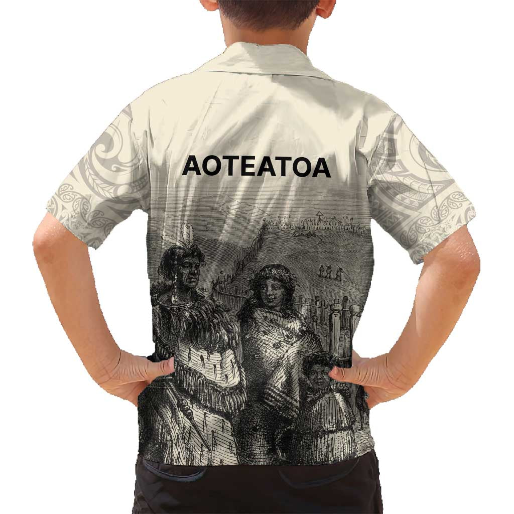 Whanau Maori Language Family Matching Long Sleeve Bodycon Dress and Hawaiian Shirt Te Reo Maori Inspired Art LT9 - Polynesian Pride