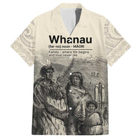 Whanau Maori Language Family Matching Tank Maxi Dress and Hawaiian Shirt Te Reo Maori Inspired Art LT9 Dad's Shirt - Short Sleeve Nude - Polynesian Pride