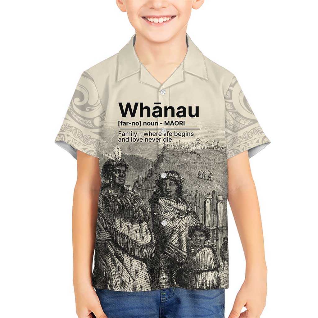 Whanau Maori Language Kid Hawaiian Shirt Te Reo Maori Inspired Art LT9 Kid Nude - Polynesian Pride