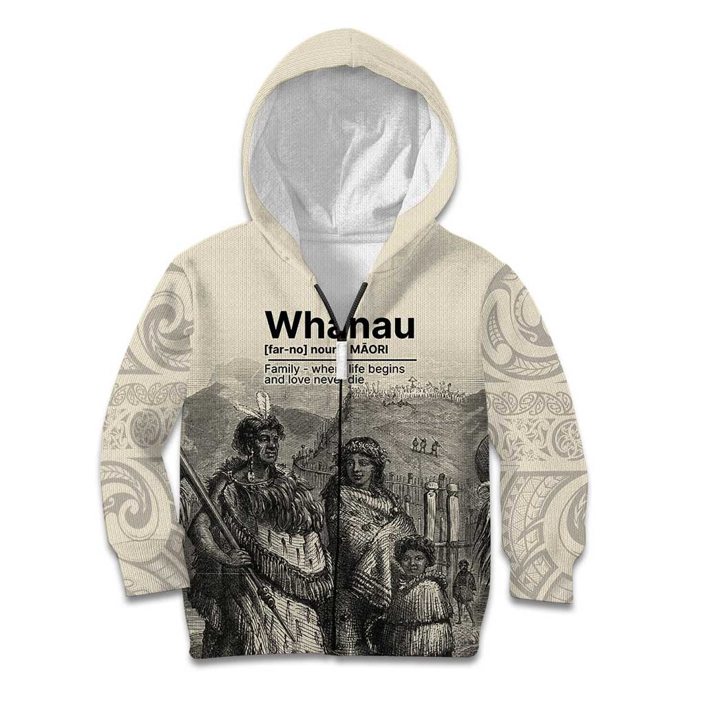 Whanau Maori Language Kid Hoodie Te Reo Maori Inspired Art
