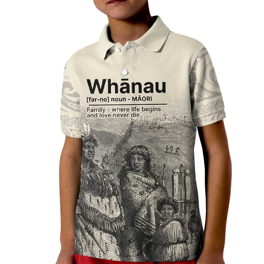 Whanau Maori Language Kid Polo Shirt Te Reo Maori Inspired Art