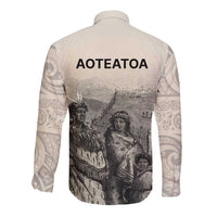 Whanau Maori Language Long Sleeve Button Shirt Te Reo Maori Inspired Art LT9 - Polynesian Pride