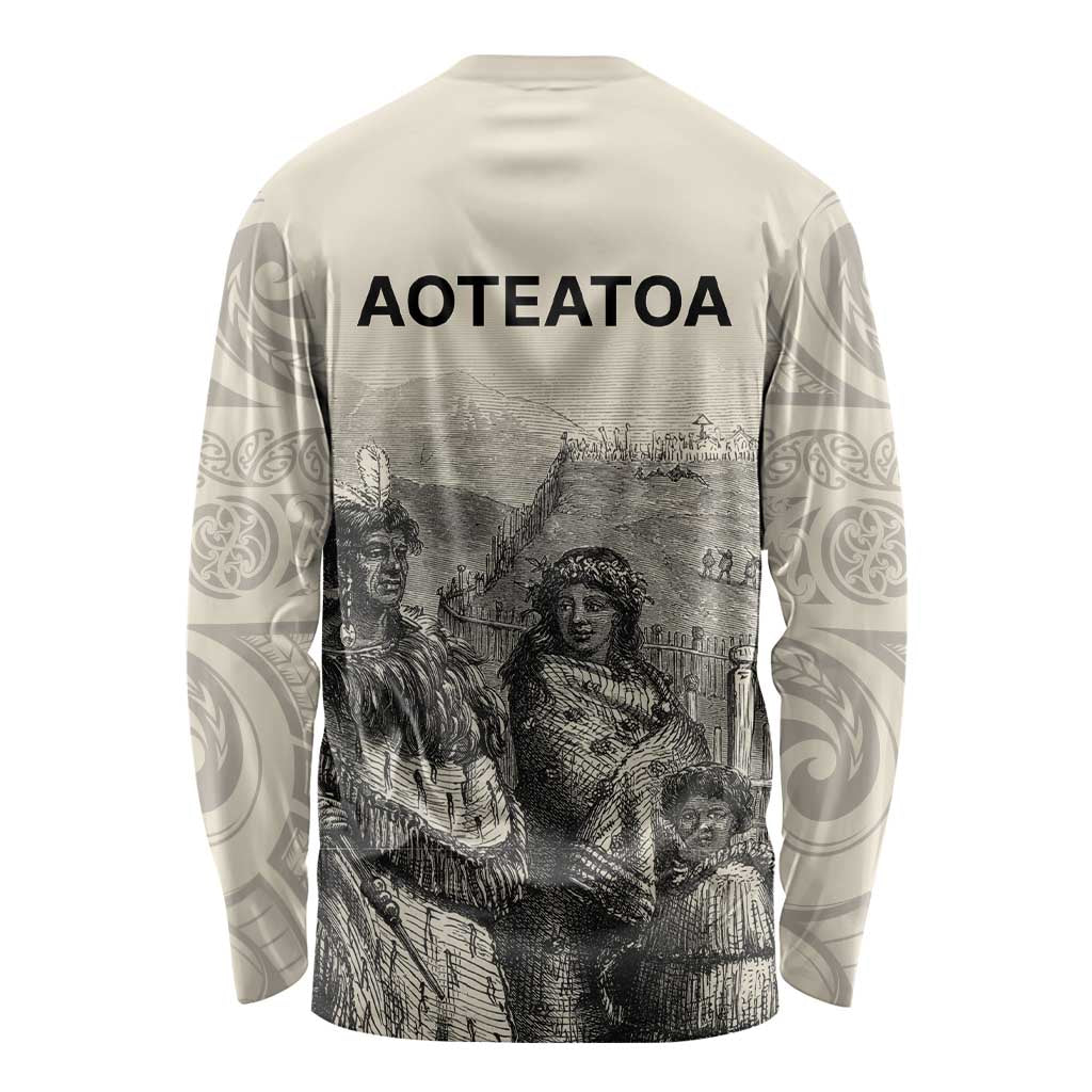 Whanau Maori Language Long Sleeve Shirt Te Reo Maori Inspired Art LT9 - Polynesian Pride