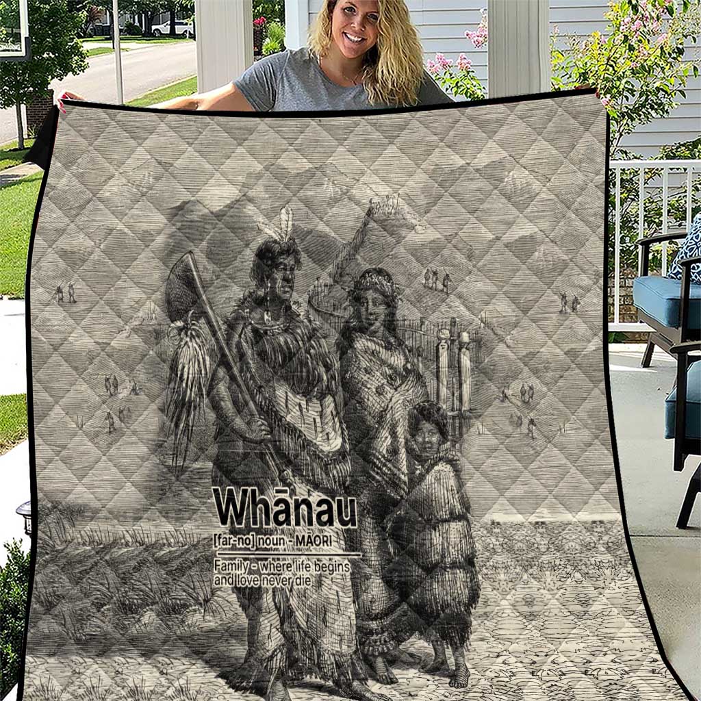 Whanau Maori Language Quilt Te Reo Maori Inspired Art LT9 Nude - Polynesian Pride