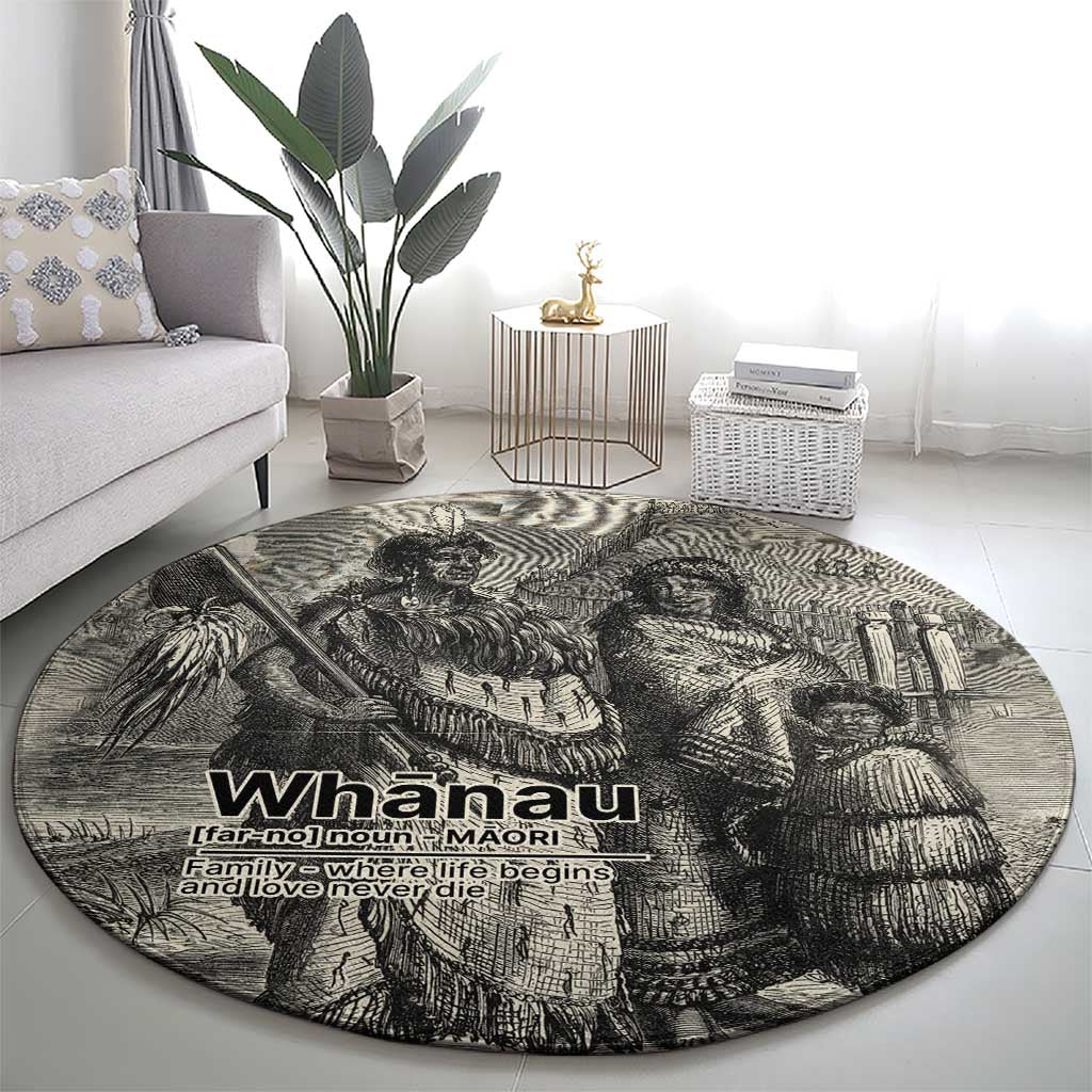 Whanau Maori Language Round Carpet Te Reo Maori Inspired Art LT9 - Polynesian Pride