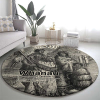 Whanau Maori Language Round Carpet Te Reo Maori Inspired Art LT9 - Polynesian Pride