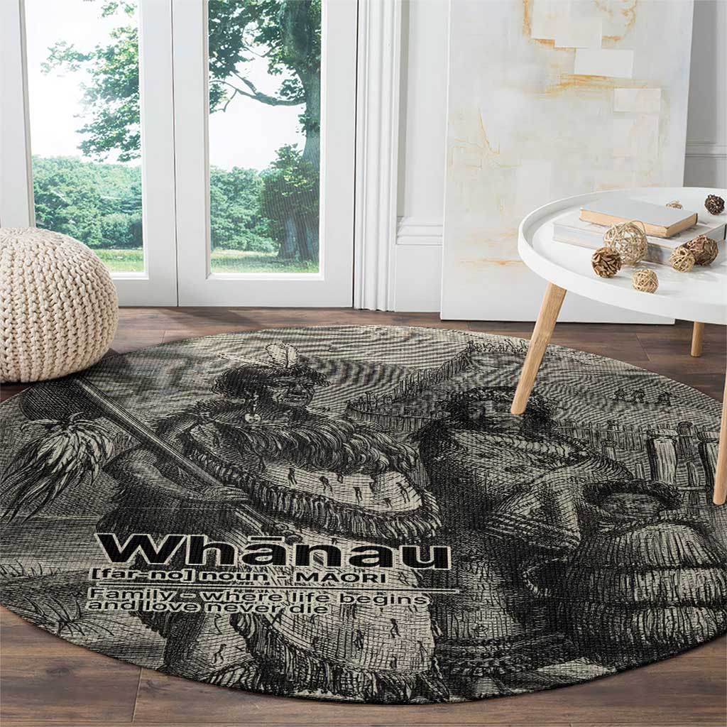 Whanau Maori Language Round Carpet Te Reo Maori Inspired Art LT9 - Polynesian Pride
