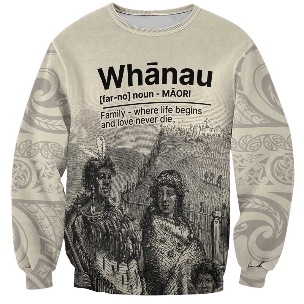 Whanau Maori Language Sweatshirt Te Reo Maori Inspired Art