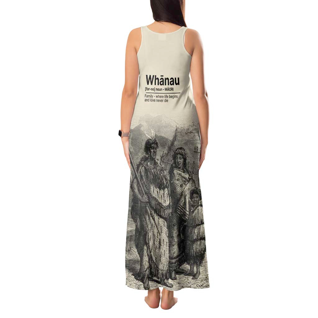 Whanau Maori Language Tank Maxi Dress Te Reo Maori Inspired Art