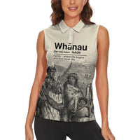 Whanau Maori Language Women Sleeveless Polo Shirt Te Reo Maori Inspired Art
