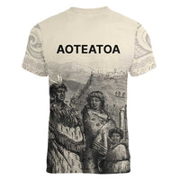 Whanau Maori Language Women V-Neck T-Shirt Te Reo Maori Inspired Art