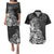 Polynesian Sunset Plumeria Couples Matching Puletasi Dress and Hawaiian Shirt Pacific Island Tribal Black Style LT9 Black - Polynesian Pride