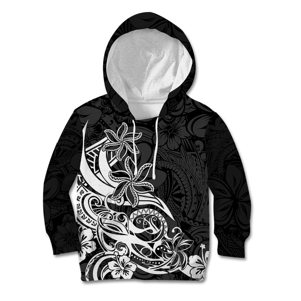 Polynesian Sunset Plumeria Kid Hoodie Pacific Island Tribal Black Style LT9 Hoodie Black - Polynesian Pride