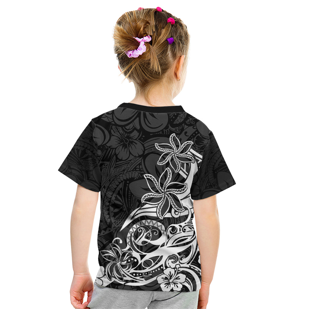 Polynesian Sunset Plumeria Kid T Shirt Pacific Island Tribal Black Style LT9 - Polynesian Pride