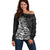 Polynesian Sunset Plumeria Off Shoulder Sweater Pacific Island Tribal Black Style LT9 Women Black - Polynesian Pride