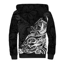 Polynesian Sunset Plumeria Sherpa Hoodie Pacific Island Tribal Black Style LT9 - Polynesian Pride