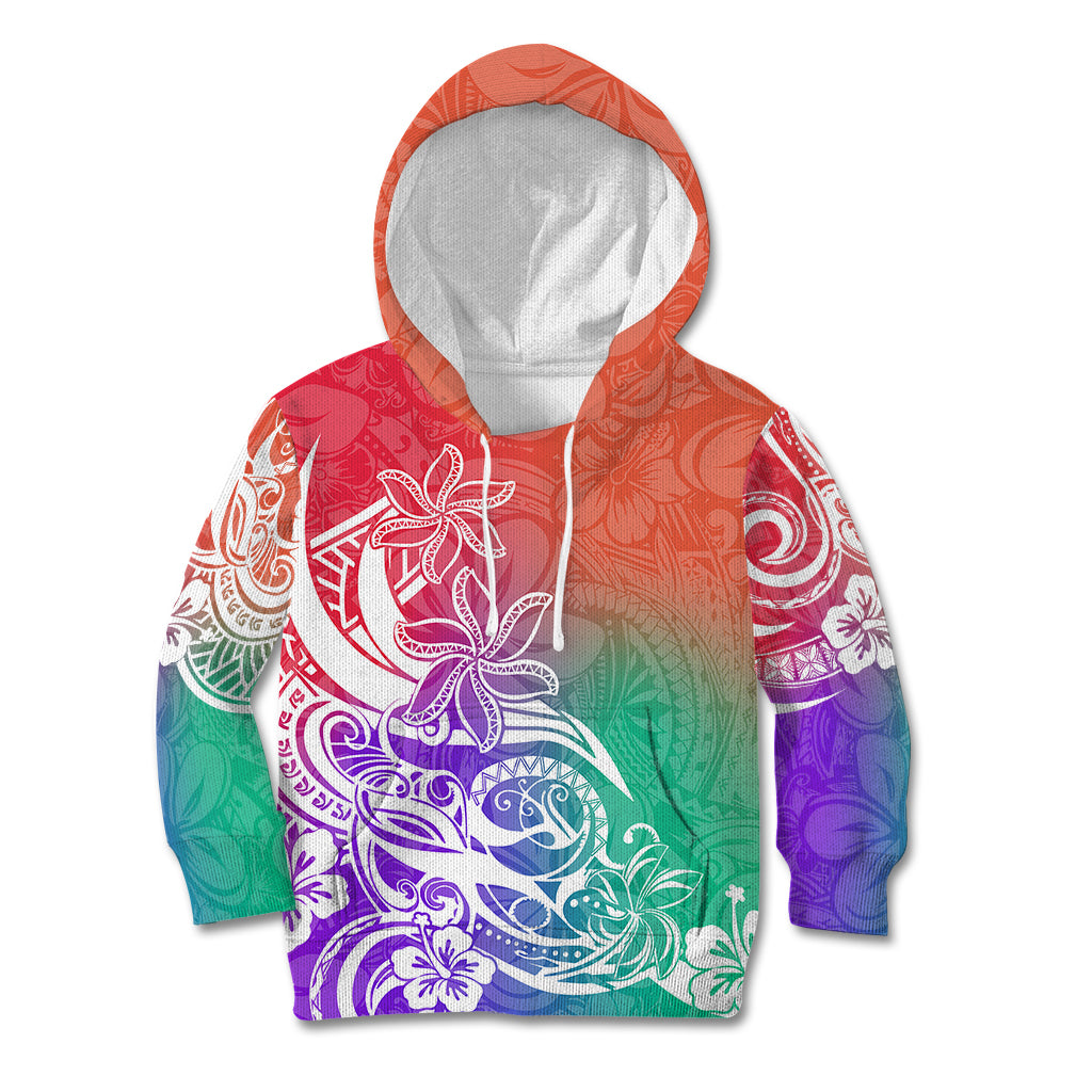 Polynesian Sunset Plumeria Kid Hoodie Pacific Island Tribal Blossom Style LT9 Hoodie Blossom - Polynesian Pride