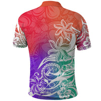 Polynesian Sunset Plumeria Polo Shirt Pacific Island Tribal Blossom Style LT9 - Polynesian Pride