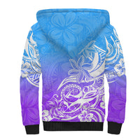 Polynesian Sunset Plumeria Sherpa Hoodie Pacific Island Tribal Blue Style LT9 - Polynesian Pride