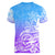Polynesian Sunset Plumeria Women V Neck T Shirt Pacific Island Tribal Blue Style LT9 - Polynesian Pride