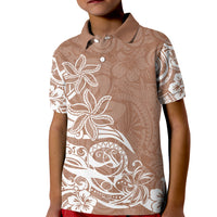 Polynesian Sunset Plumeria Kid Polo Shirt Pacific Island Tribal Nude Style LT9 Kid Nude - Polynesian Pride