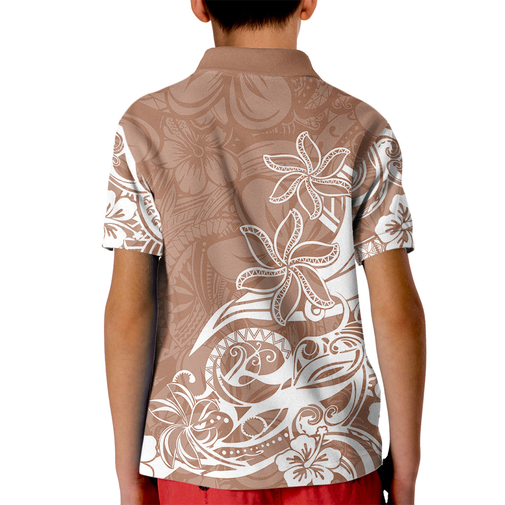 Polynesian Sunset Plumeria Kid Polo Shirt Pacific Island Tribal Nude Style LT9 - Polynesian Pride