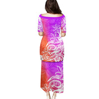 Polynesian Sunset Plumeria Puletasi Pacific Island Tribal Purple Style LT9 - Polynesian Pride