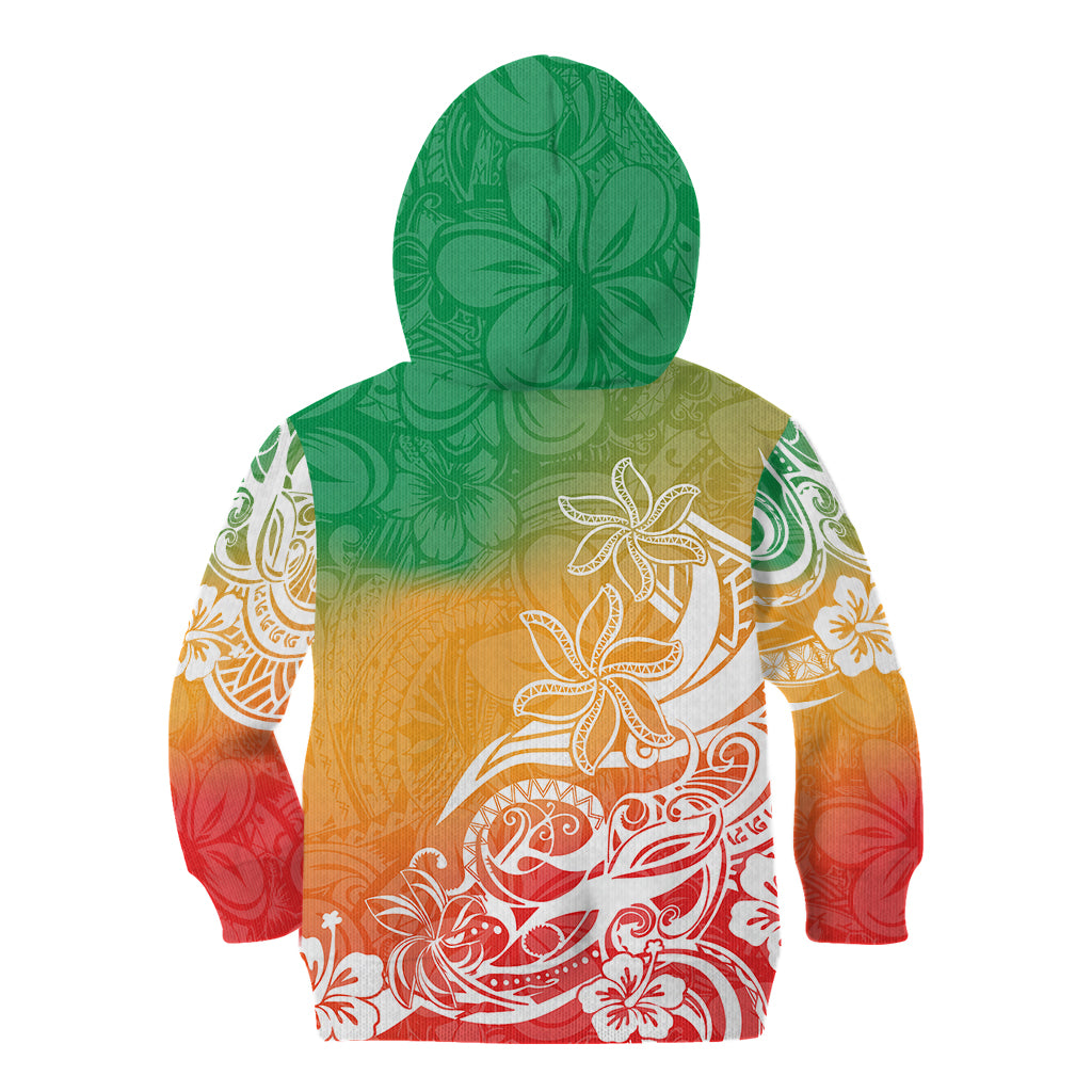 Polynesian Sunset Plumeria Kid Hoodie Pacific Island Tribal Reggae Style LT9 - Polynesian Pride