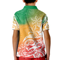 Polynesian Sunset Plumeria Kid Polo Shirt Pacific Island Tribal Reggae Style LT9 - Polynesian Pride