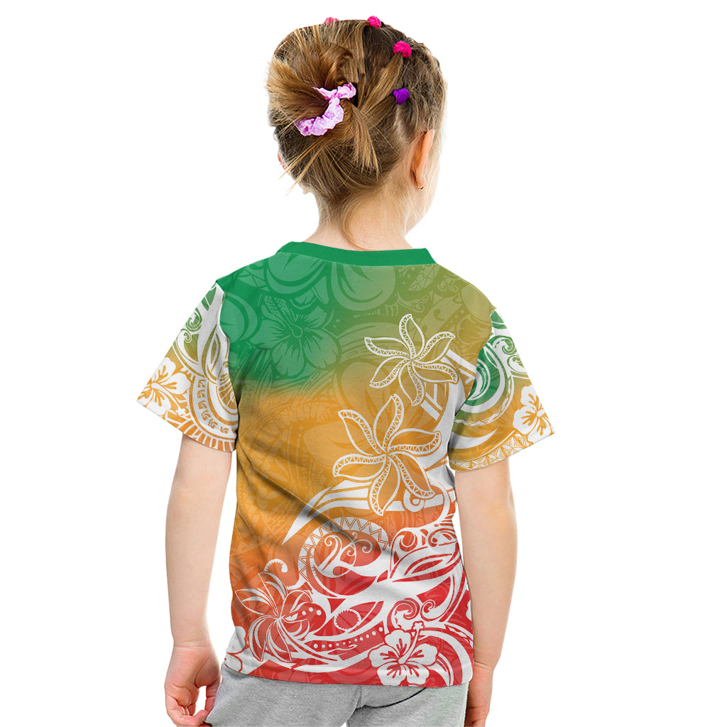 Polynesian Sunset Plumeria Kid T Shirt Pacific Island Tribal Reggae Style LT9 - Polynesian Pride