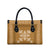Hawaiian Quilt Block Design Leather Bag Gold Hawaii Culture Motifs - Polynesian Pride