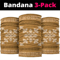 Hawaiian Quilt Block Design Neck Gaiter Gold Hawaii Culture Motifs - Polynesian Pride