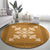 Hawaiian Quilt Block Design Round Carpet Gold Hawaii Culture Motifs - Polynesian Pride