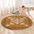 Hawaiian Quilt Block Design Round Carpet Gold Hawaii Culture Motifs - Polynesian Pride