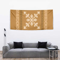 Hawaiian Quilt Block Design Tapestry Gold Hawaii Culture Motifs - Polynesian Pride