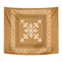 Hawaiian Quilt Block Design Tapestry Gold Hawaii Culture Motifs - Polynesian Pride