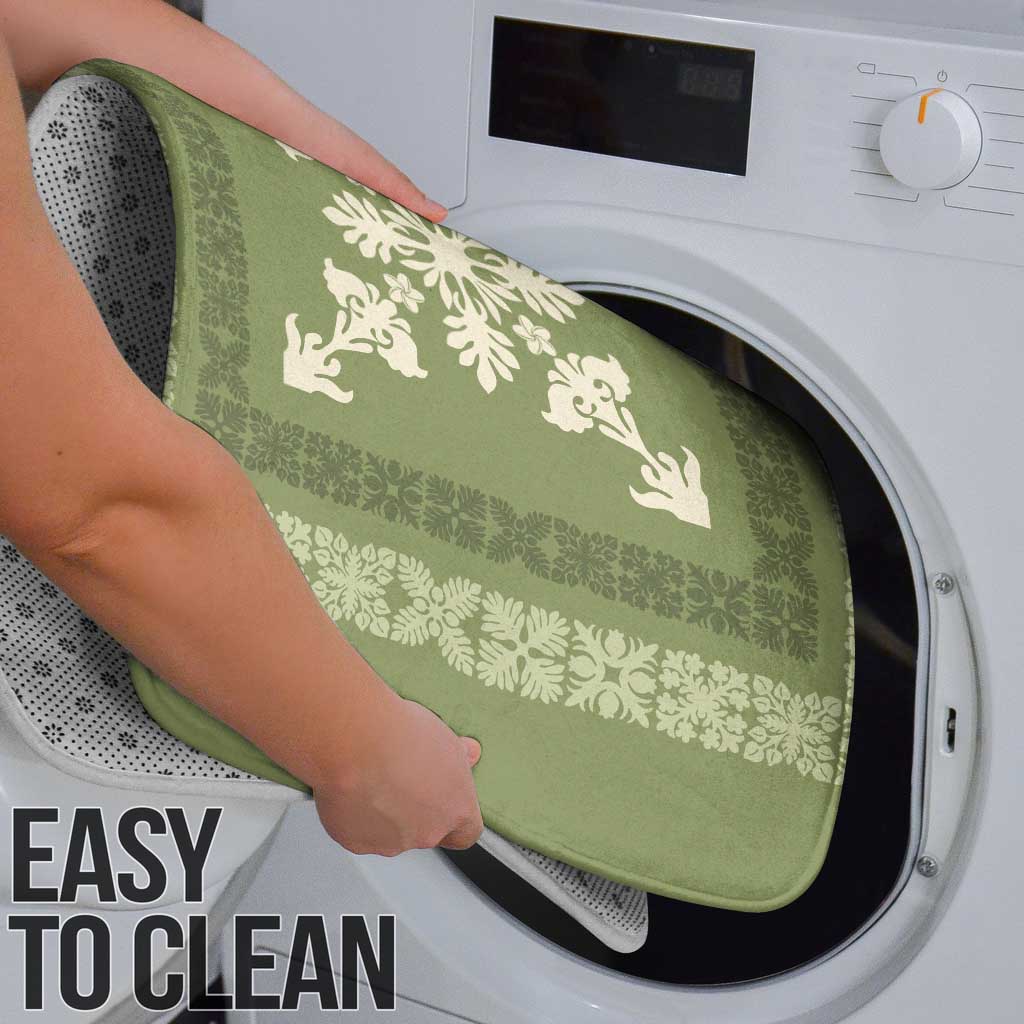 Hawaiian Quilt Block Design Bathroom Set Lime Hawaii Culture Motifs - Polynesian Pride