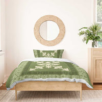 Hawaiian Quilt Block Design Bedding Set Lime Hawaii Culture Motifs - Polynesian Pride