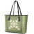Hawaiian Quilt Block Design Leather Tote Bag Lime Hawaii Culture Motifs - Polynesian Pride