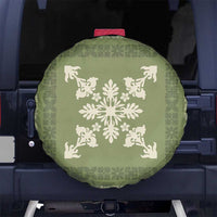 Hawaiian Quilt Block Design Spare Tire Cover Lime Hawaii Culture Motifs - Polynesian Pride