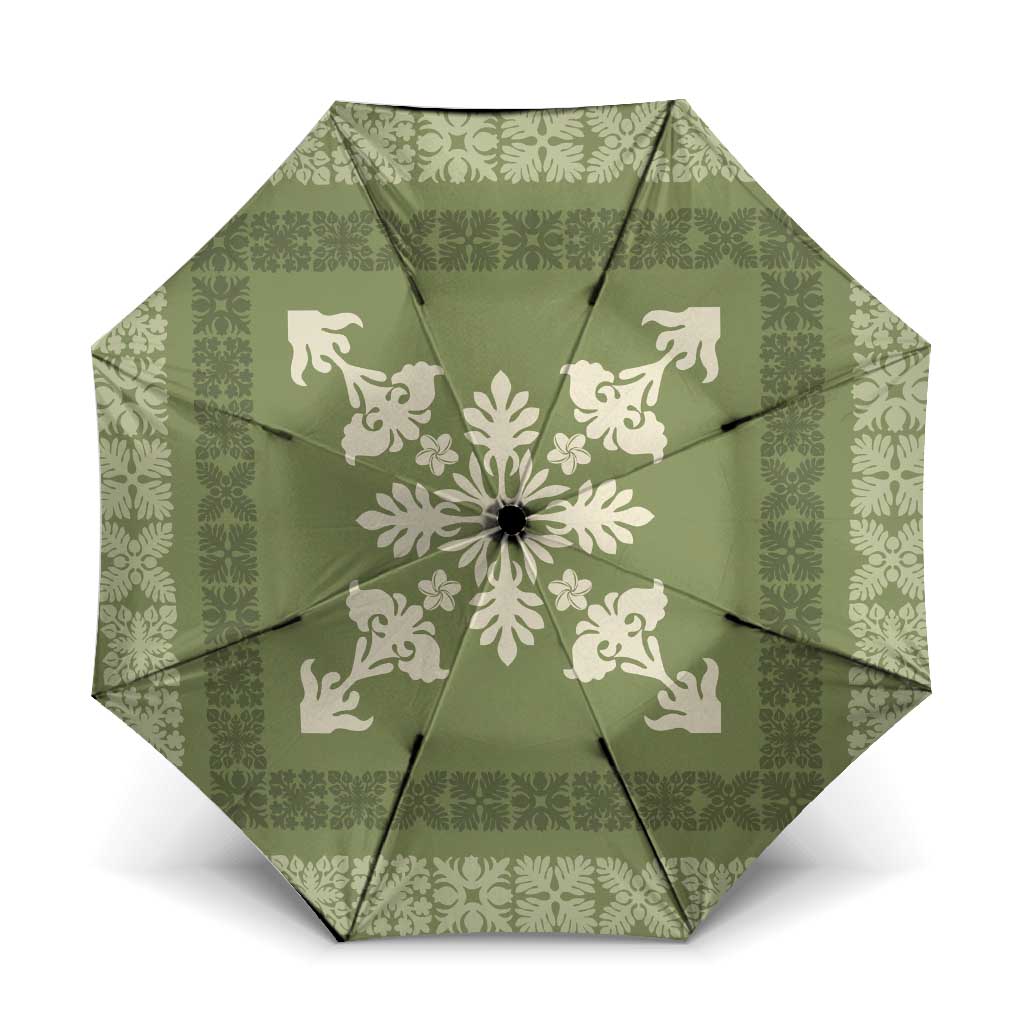 Hawaiian Quilt Block Design Umbrella Lime Hawaii Culture Motifs - Polynesian Pride