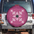 Hawaiian Quilt Block Design Spare Tire Cover Pink Hawaii Culture Motifs - Polynesian Pride