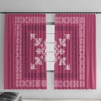 Hawaiian Quilt Block Design Window Curtain Pink Hawaii Culture Motifs - Polynesian Pride
